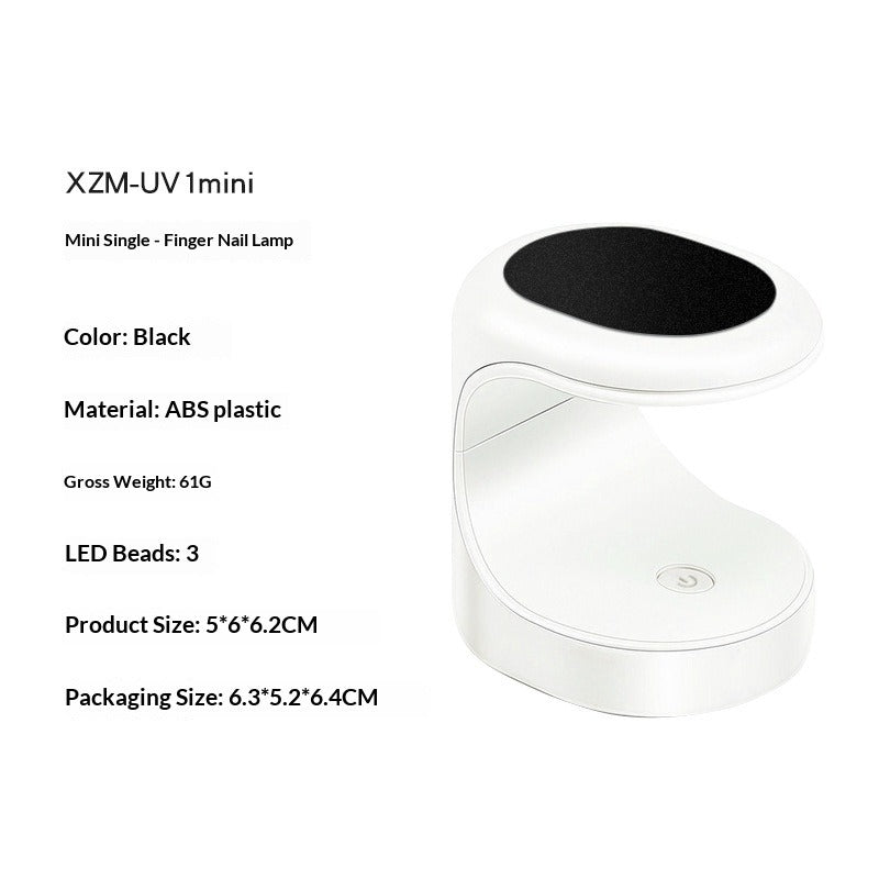 "Mini C-Shape Single Finger UV/LED Nail Lamp" - Fast Curing Press-On Tool