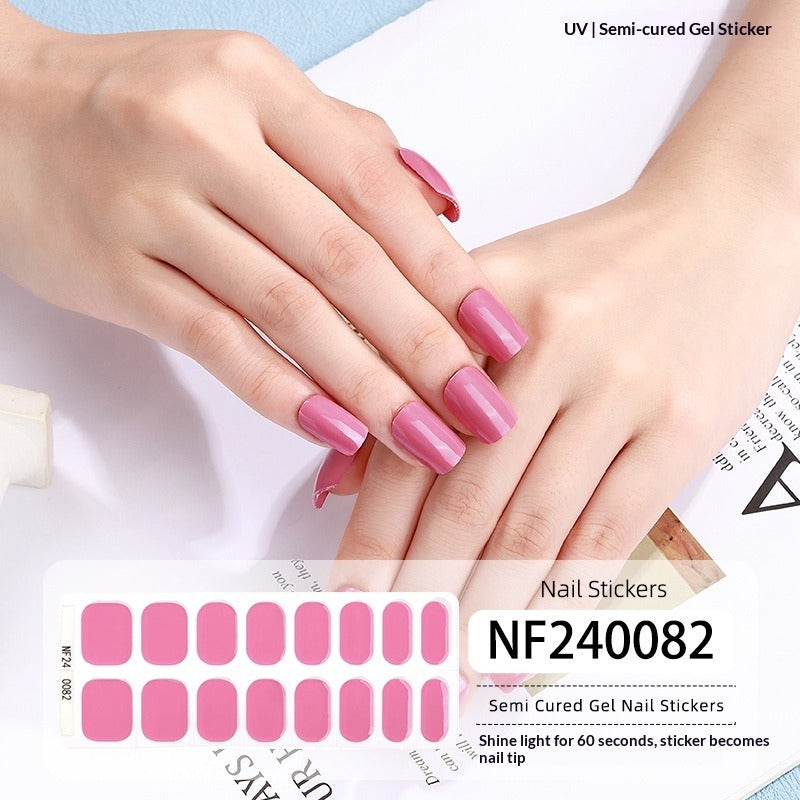 Semi-Cured Gel Nail Strips French Gradient Soft Glossy Design (MOQ=3)