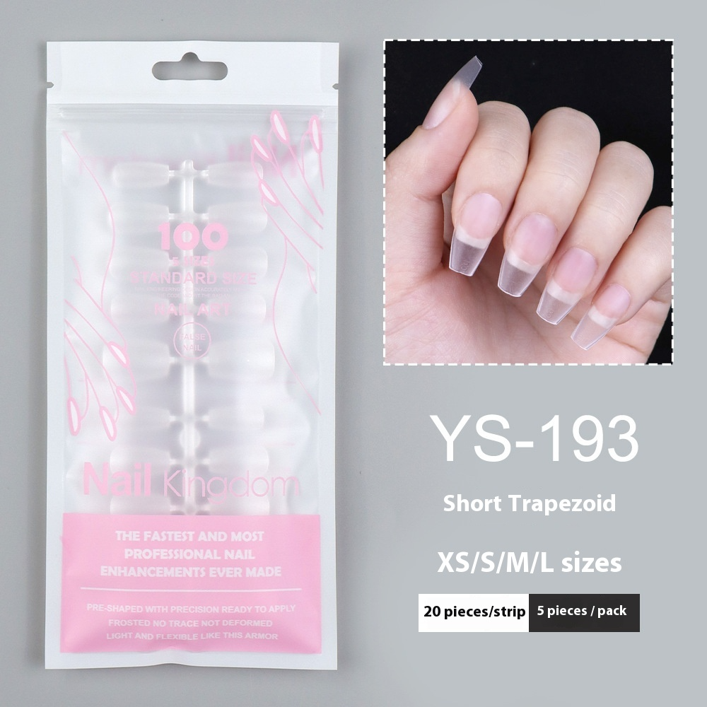 Nail Tips Sub-code nail pads, 100 pcs for press on nails pads, standard size wear-free full half stickers, matte trapezoidal square false nail pads