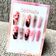 365nails: "Sailor Moon Chibiusa" – 수제 미디엄 사다리꼴형 프레스온 네일