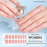 Semi-Cured Gel Nail Strips Solid Color Glossy Nude Burgundy Set (MOQ=3)