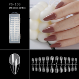 Nail Tips nail piece semi-matte 504 pieces boxed trapezoidal almond fake nail patch transparent and seamless nail art