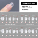 Nail Tips The new press on nails piece is divided into 20 pieces, the whole piece is seamless, and the short one is fully attached to the trapezoidal matte nail piece fake nail.