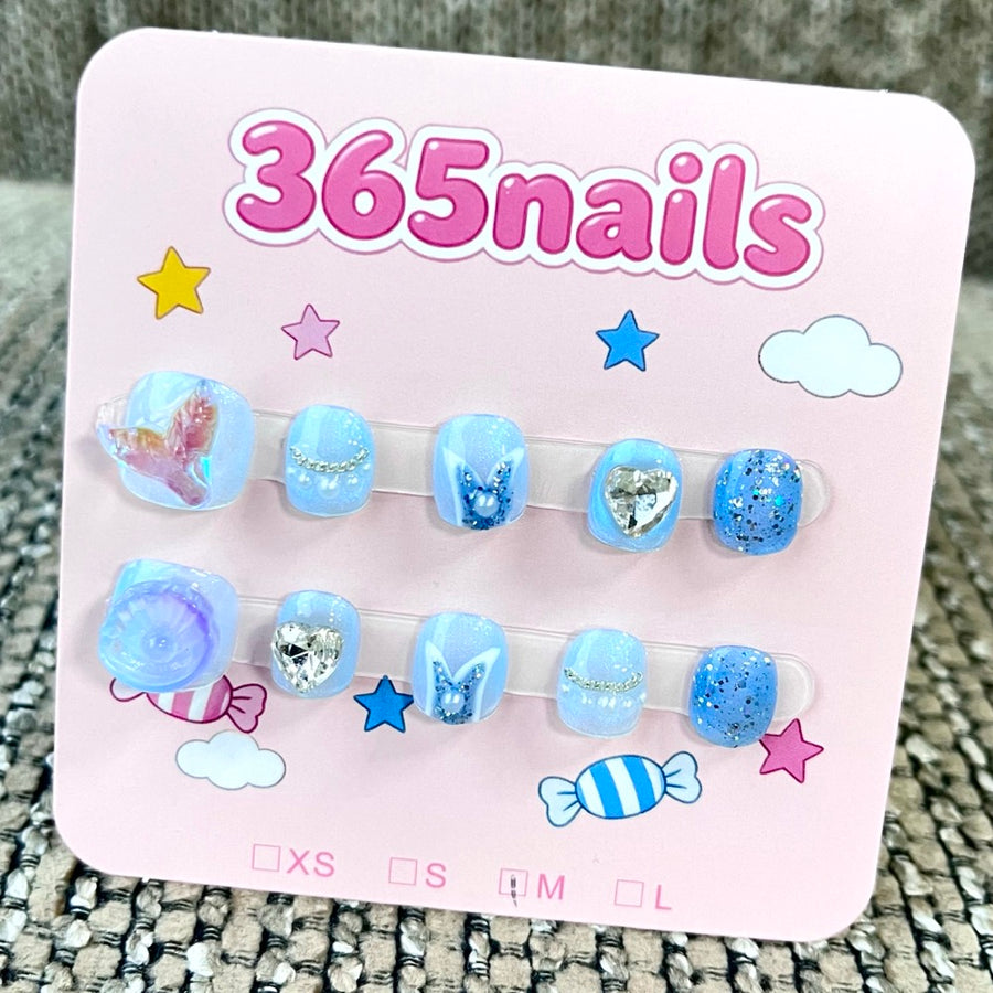 365nails: 요정 가루의 꿈 — 3D 글리터 수제 숏 네일