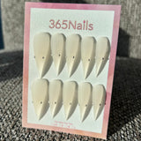 Milky Frost Dragon Claw Stiletto Minimal Crystal Premium Handmade Dragon Nail