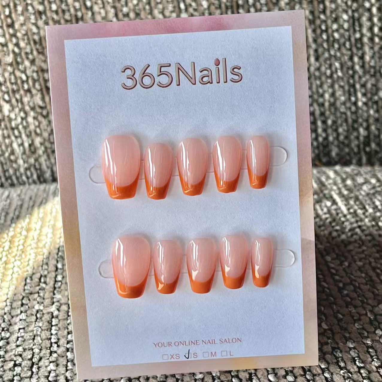 Handmade French patch manicure, multi-color and multi-reusable full coverage fake nail set
