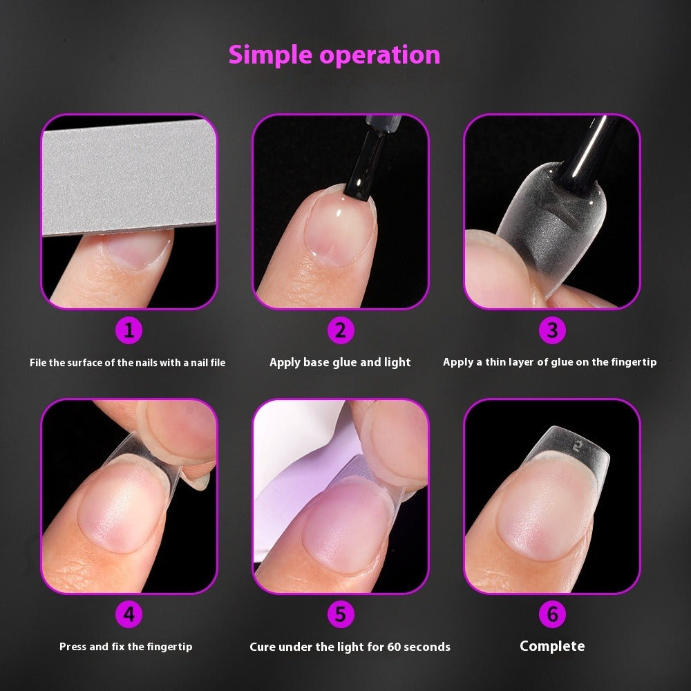 Nail Tips Single number, 50 pieces of matte nail pads, bagged trapezoidal short ladder, supplement number, transparent and seamless, no-abrasion patch, fake nail wholesale