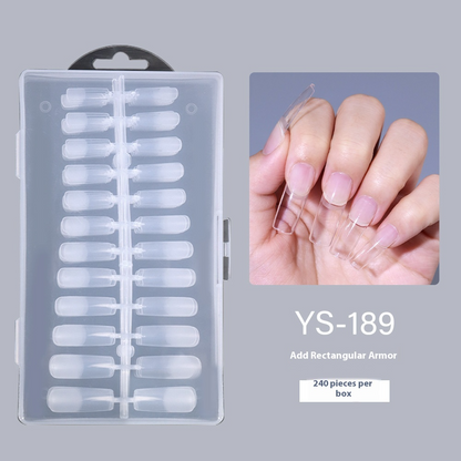 Nail Tips nail piece semi-matte 504 pieces boxed trapezoidal almond fake nail patch transparent and seamless nail art
