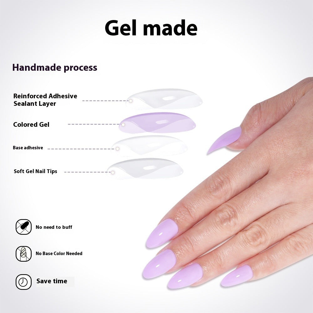 Nail Tips press on nails solid color 24 palace grid simple and versatile water drop patch nail art removable fake nail manufacturer customization