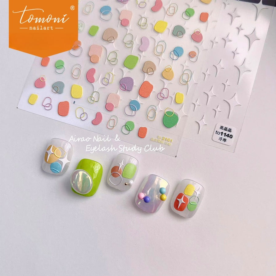 Pastel Abstract Blobs – Minimalist Geometric Nail Art Set