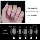 Nail Tips Sub-code nail pads, 100 pcs for press on nails pads, standard size wear-free full half stickers, matte trapezoidal square false nail pads