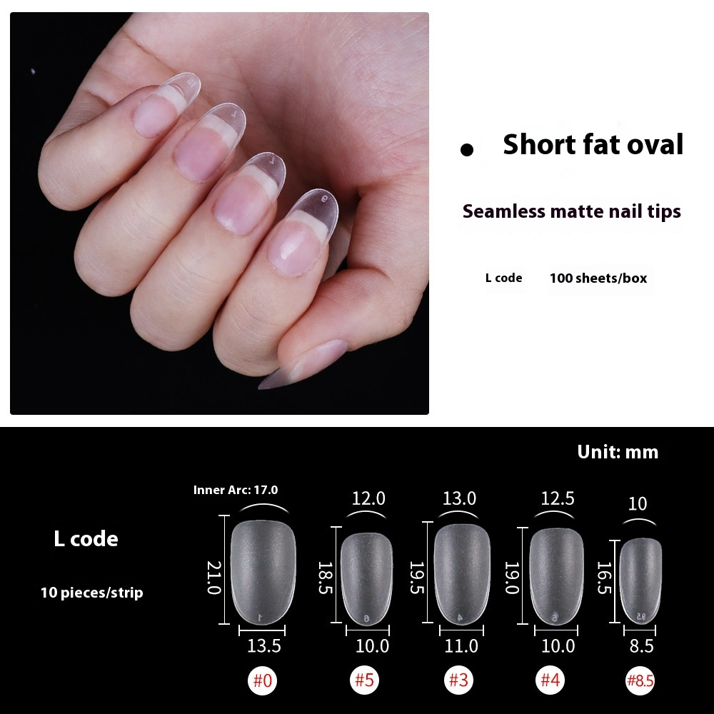 Nail Tips Sub-code nail pads, 100 pcs for press on nails pads, standard size wear-free full half stickers, matte trapezoidal square false nail pads