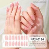 Semi-Cured Gel Nail Strips 3D Foil Heart Glossy Design (MOQ=3)