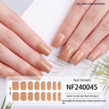 Semi-Cured Gel Nail Strips Pure Color Glitter Sheer Glossy Set (MOQ=3)