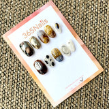 365nails: "Cyber Milky Way" – Silver Cat-Eye & Milk Splash Handmade Squoval Nails