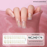 Semi-Cured Gel Nail Strips Foil Laser Gold Shimmer Glossy Set (MOQ=3)