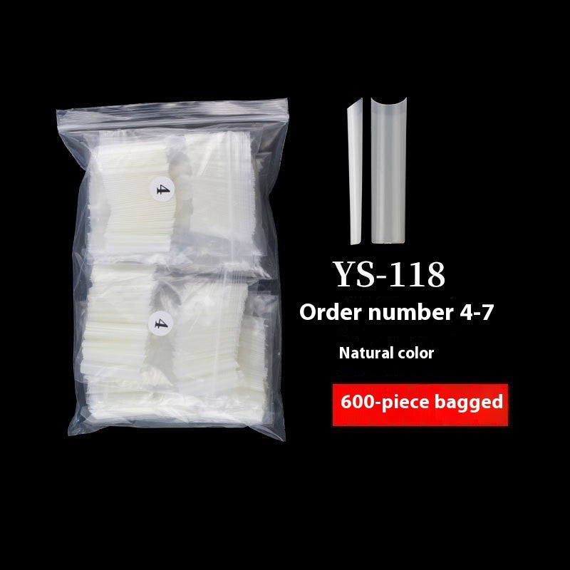 Nail Tips Nail plate semi-sticker, light sticker, lengthened XXXL water pipe nail NO C arc, light French manicure, transparent fake nail