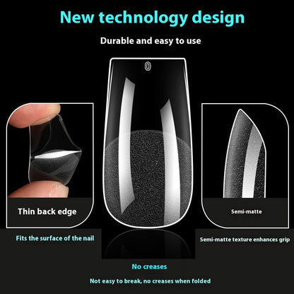 Nail Tips Explosive press on nails pads, transparent semi-sand and seamless square free grinding 240 boxed patch nail pads