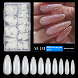 Nail Tips Nail piece full size XL 500 pieces boxed natural light and transparent full sticker almond nail patch fake nail patch manicure