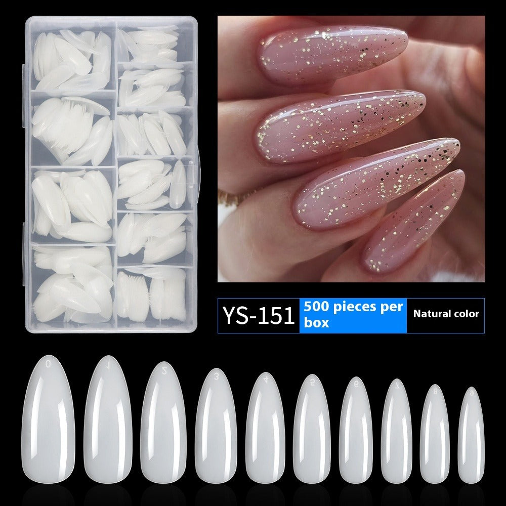 Nail Tips Nail piece full size XL 500 pieces boxed natural light and transparent full sticker almond nail patch fake nail patch manicure