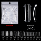 Nail Tips nail mold crystal without paper holder, rapid phototherapy, 60 nail extension tablets, bagged with graduated nail film, wholesale