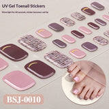 Semi-Cured Gel Nail Strips Toe Nails Gradient Bloom Glitter Glossy Set (MOQ=3)