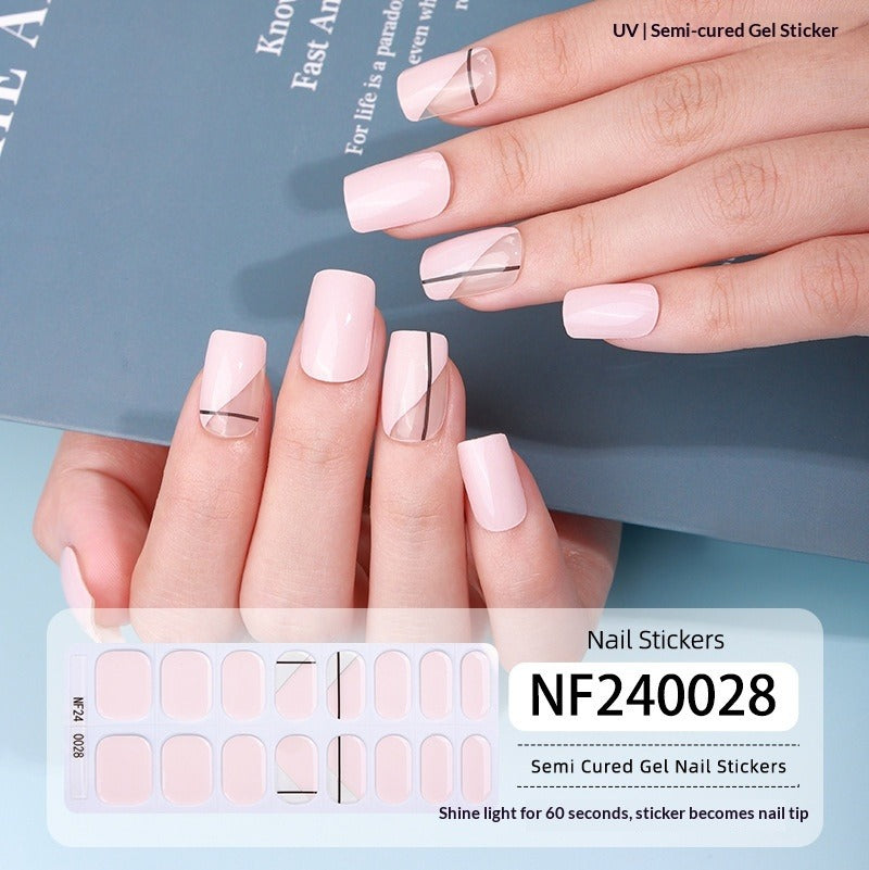 Semi-Cured Gel Nail Strips 3D Foil Gold Glossy Design (MOQ=3)