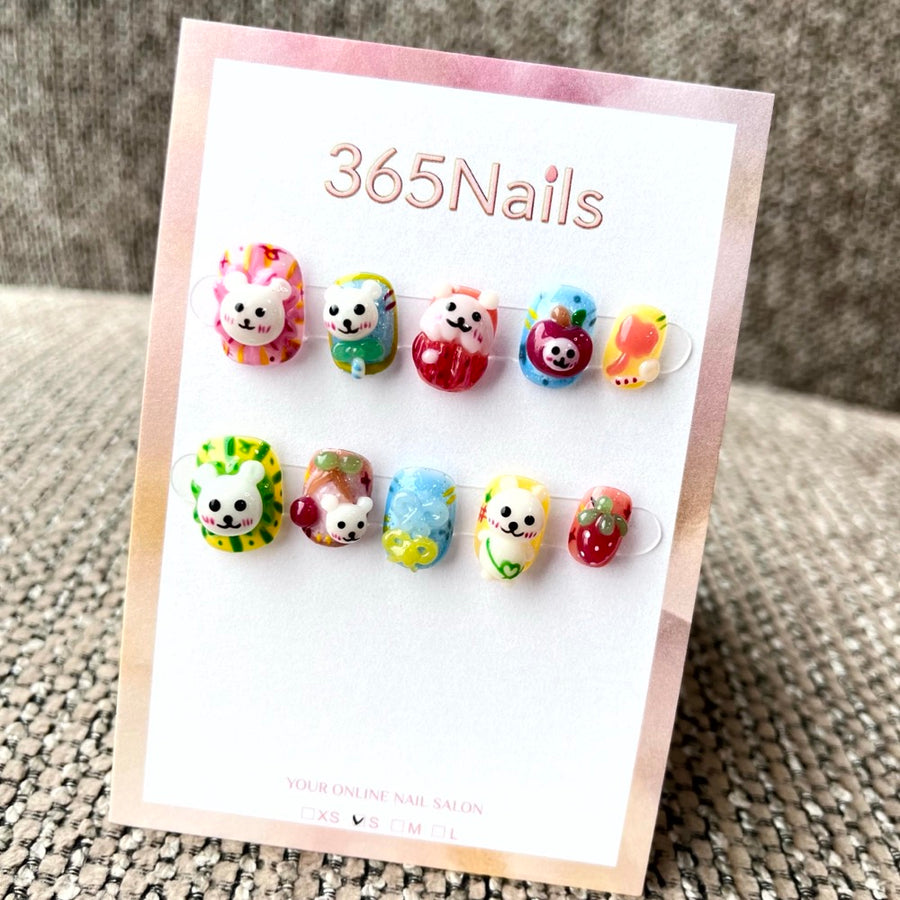 365nails: "Sweet Safari" – 3D Animal Short Square Nails