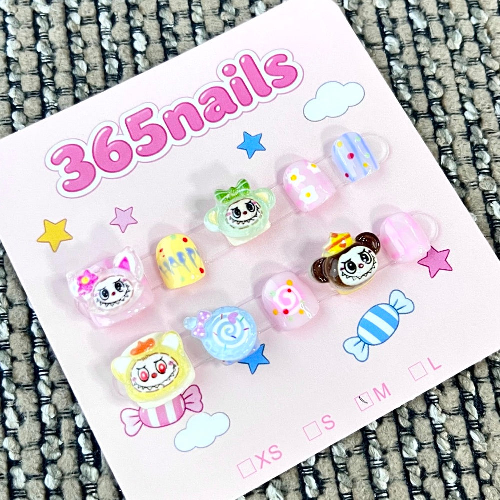 365nails: 사탕나라 카니발 — 3D 캐릭터 수제 숏 네일