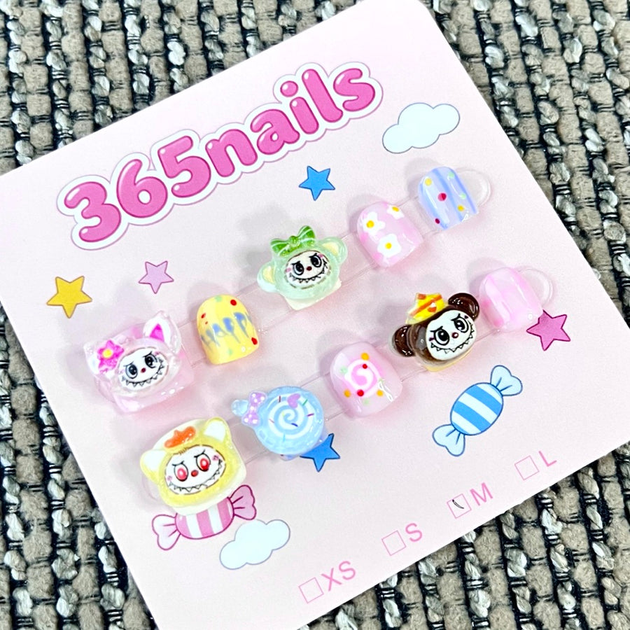 365nails: 사탕나라 카니발 — 3D 캐릭터 수제 숏 네일
