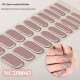 Semi-Cured Gel Nail Strips 3D Solid Color Glossy Design (MOQ=3)