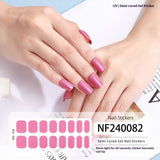 Semi-Cured Gel Nail Strips Solid Color Glossy Minimal Style (MOQ=3)