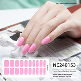 Semi-Cured Gel Nail Strips Solid Pearl Shimmer Glossy Design (MOQ=3)