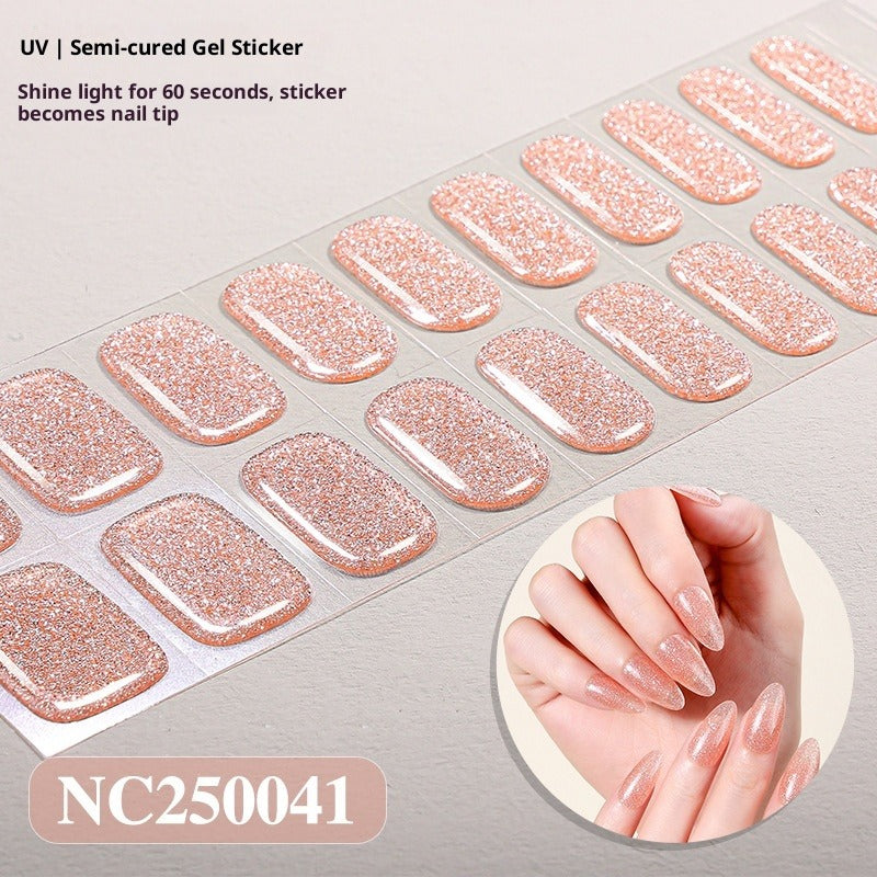 Semi-Cured Gel Nail Strips Ultra Sparkle Pure Shimmer Glossy Design  (MOQ=3)