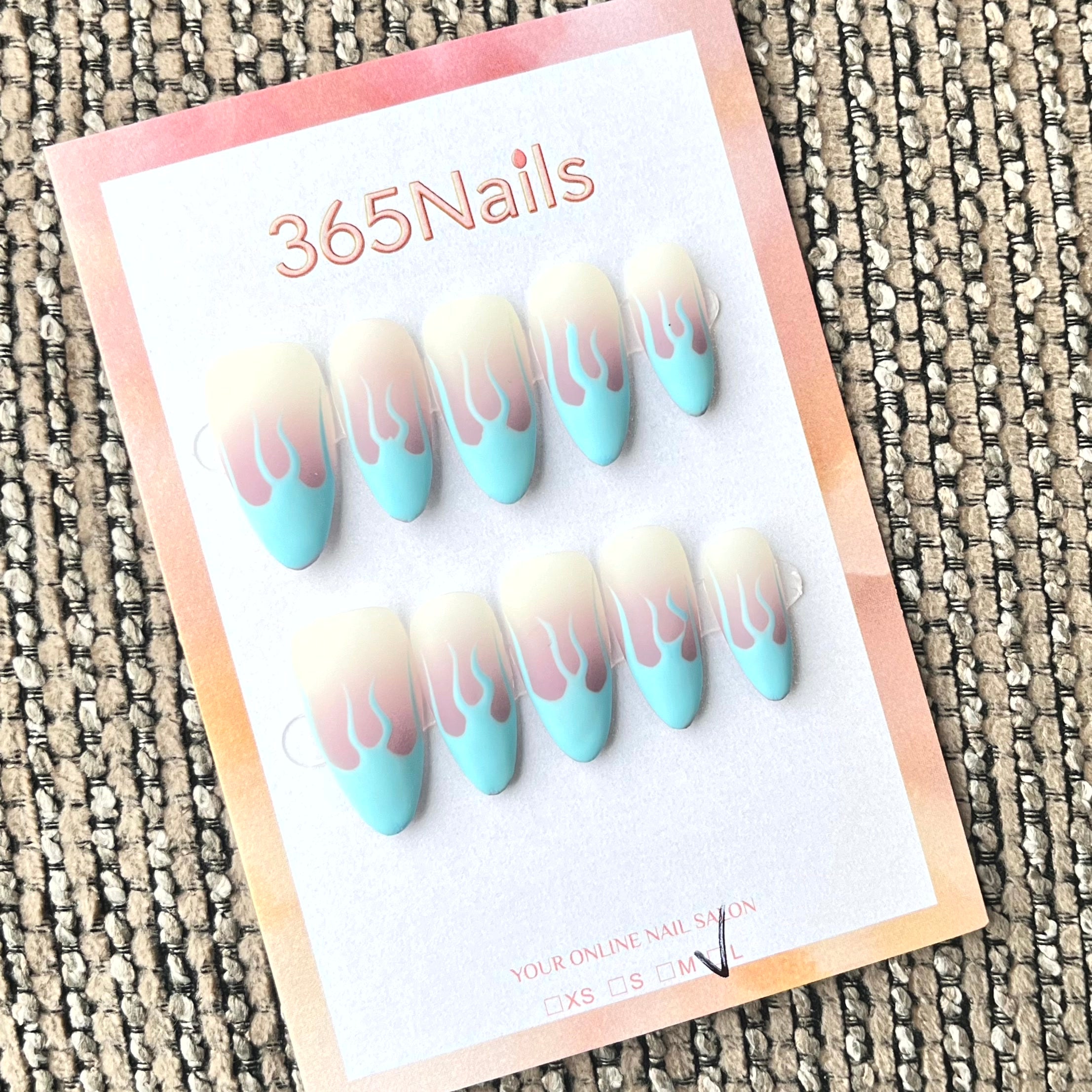 365nails: "融化雪酪" – 手繪漸層滴流藝術 手工製中長款杏仁形甲片