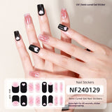 Semi-Cured Gel Nail Strips 3D Foil Heart Glossy Design (MOQ=3)