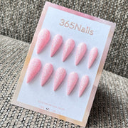 Pink Glitter Stiletto Press-On Nails