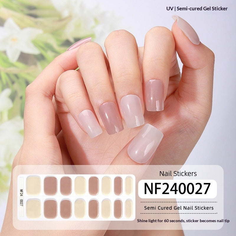 Semi-Cured Gel Nail Strips 3D Foil Gold Glossy Design (MOQ=3)