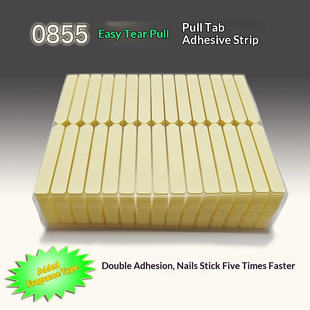 Crystal adhesive strips for press-on nail display cards