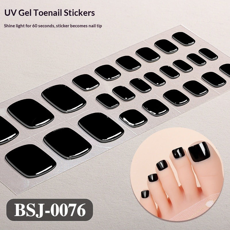 Semi-Cured Gel Nail Strips Simple Solid Toe Colors (MOQ=3)