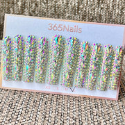 365nails: "全息雨" – 3D 水晶與水鑽 手工製 棺材形 穿戴甲