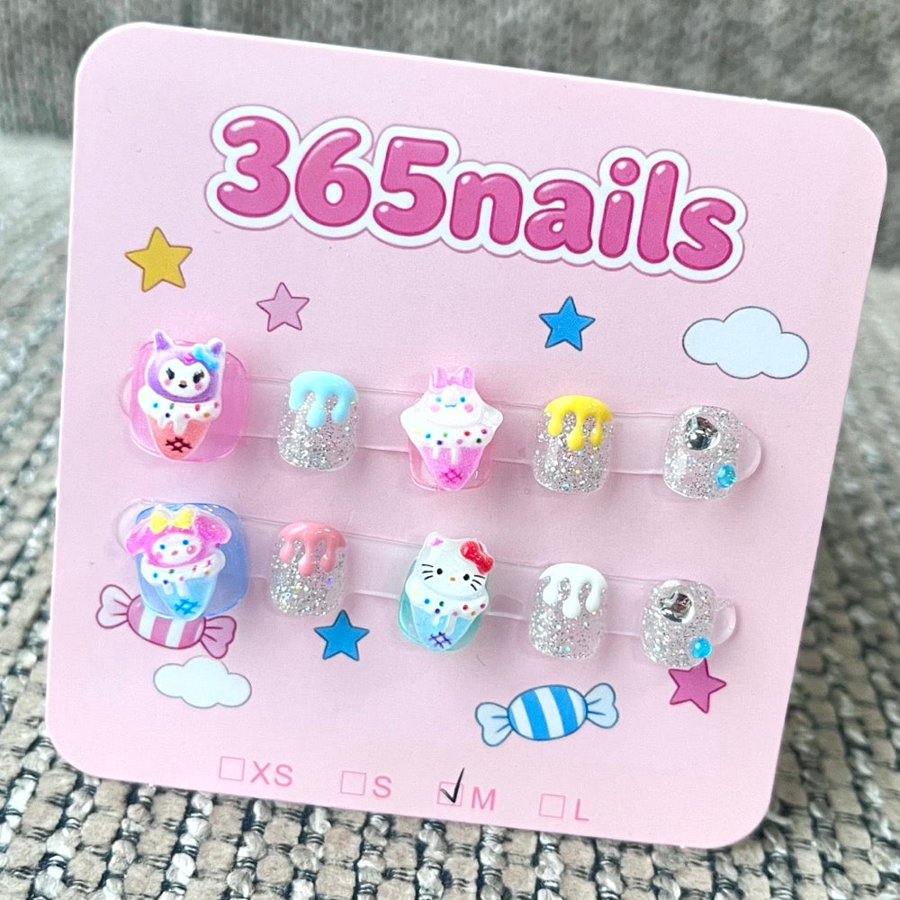 365nails: "Cartoon Carnival" – 3D Character Handcrafted Sweet Short Square Nails