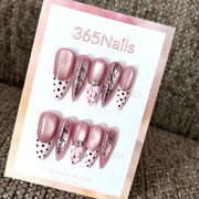 Pink Polka Ribbon - Dot Bow Press-On Nails