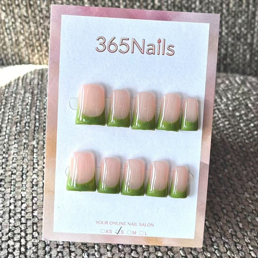 Handmade French patch manicure, multi-color and multi-reusable full coverage fake nail set
