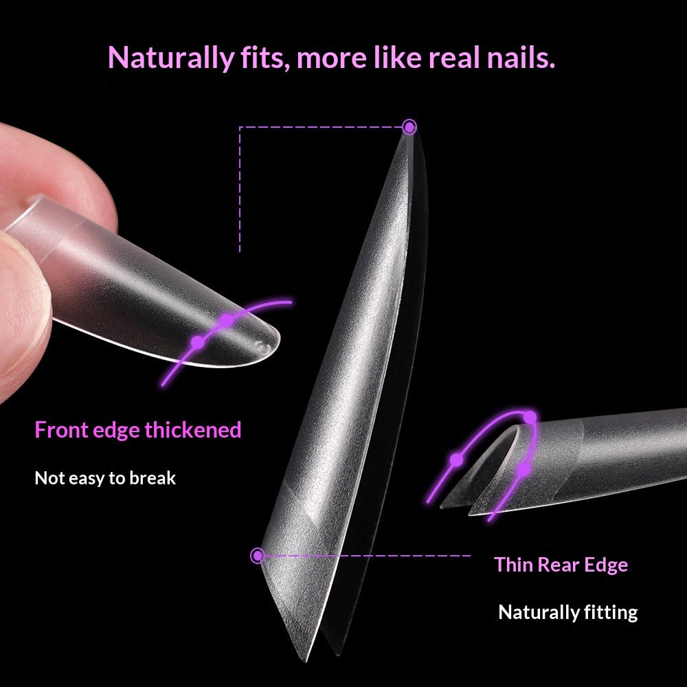 Pro Matte Collection: "Ballerina Half-Cover" – Small Batch Custom Matte Half-Cover Ballerina Nail Tips