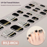 Semi-Cured Gel Nail Strips French Leopard 3D Foil Gradient Design (MOQ=3)