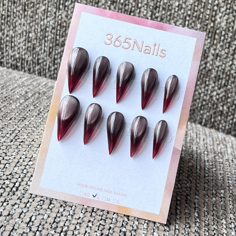 Almond Ombre Cat-Eye Press-On Nails