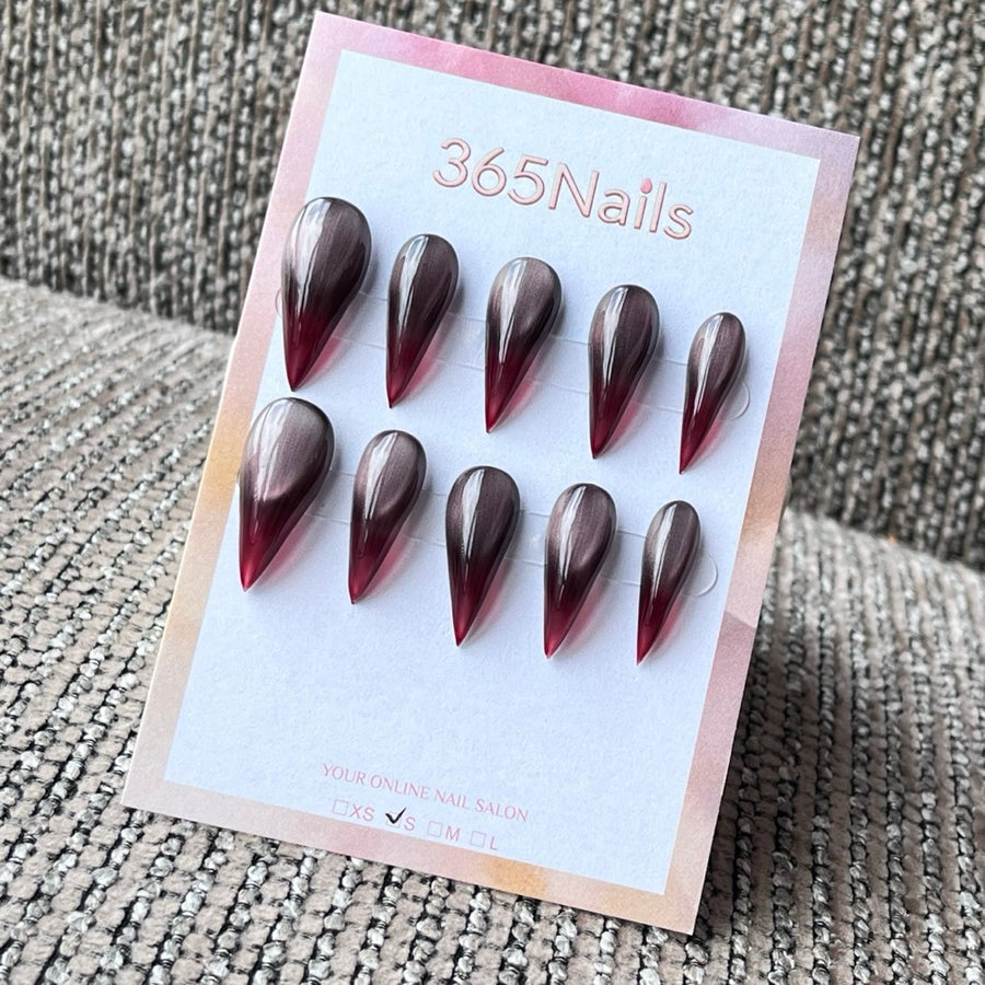 Almond Ombre Cat-Eye Press-On Nails