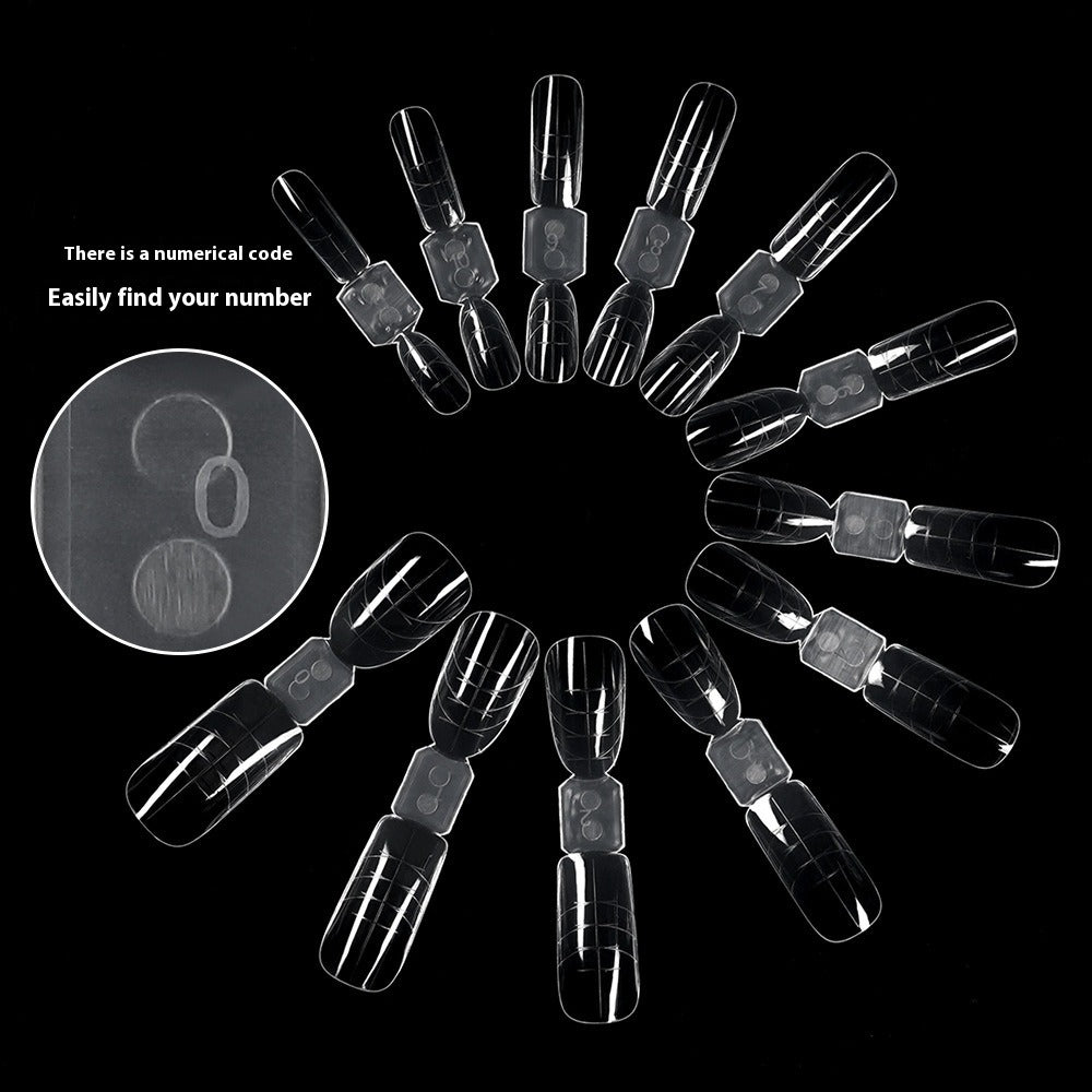 Nail Tips Nail art extension nail mold 120 pieces boxed, no paper holder, no trace oval with scale line, rapid phototherapy nail film wholesale