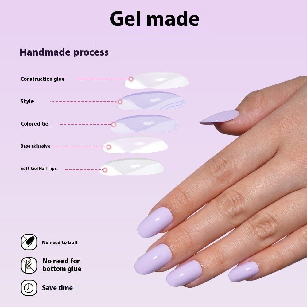 Nail Tips Press on nails Solid color glossy removable 120 pieces Boxed wearable prefabricated nail piece False nail piece Patch nail art